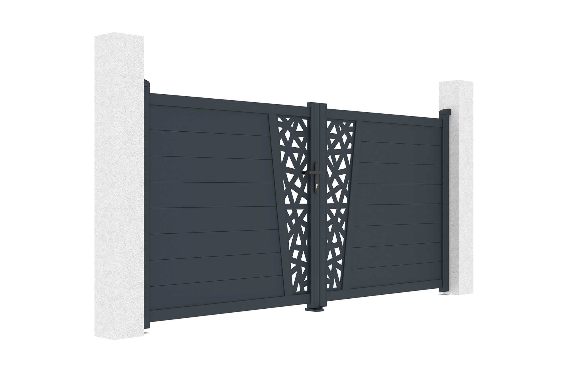 Portão de batente 3m CERVINA RUIVO H.140cm alumínio cinza 8