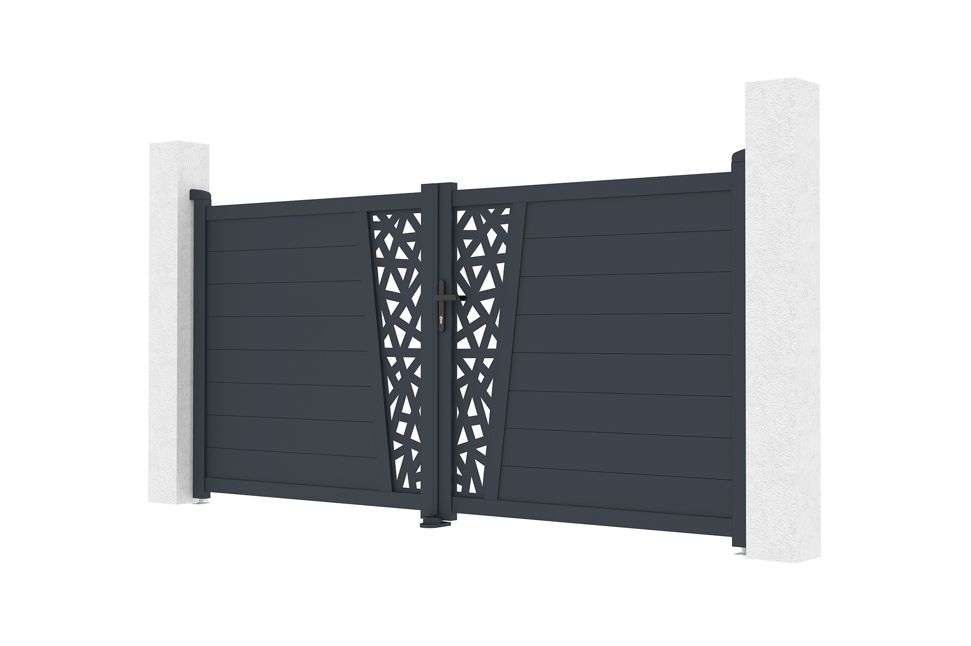 Portão de batente 3m CERVINA RUIVO H.140cm alumínio cinza 4