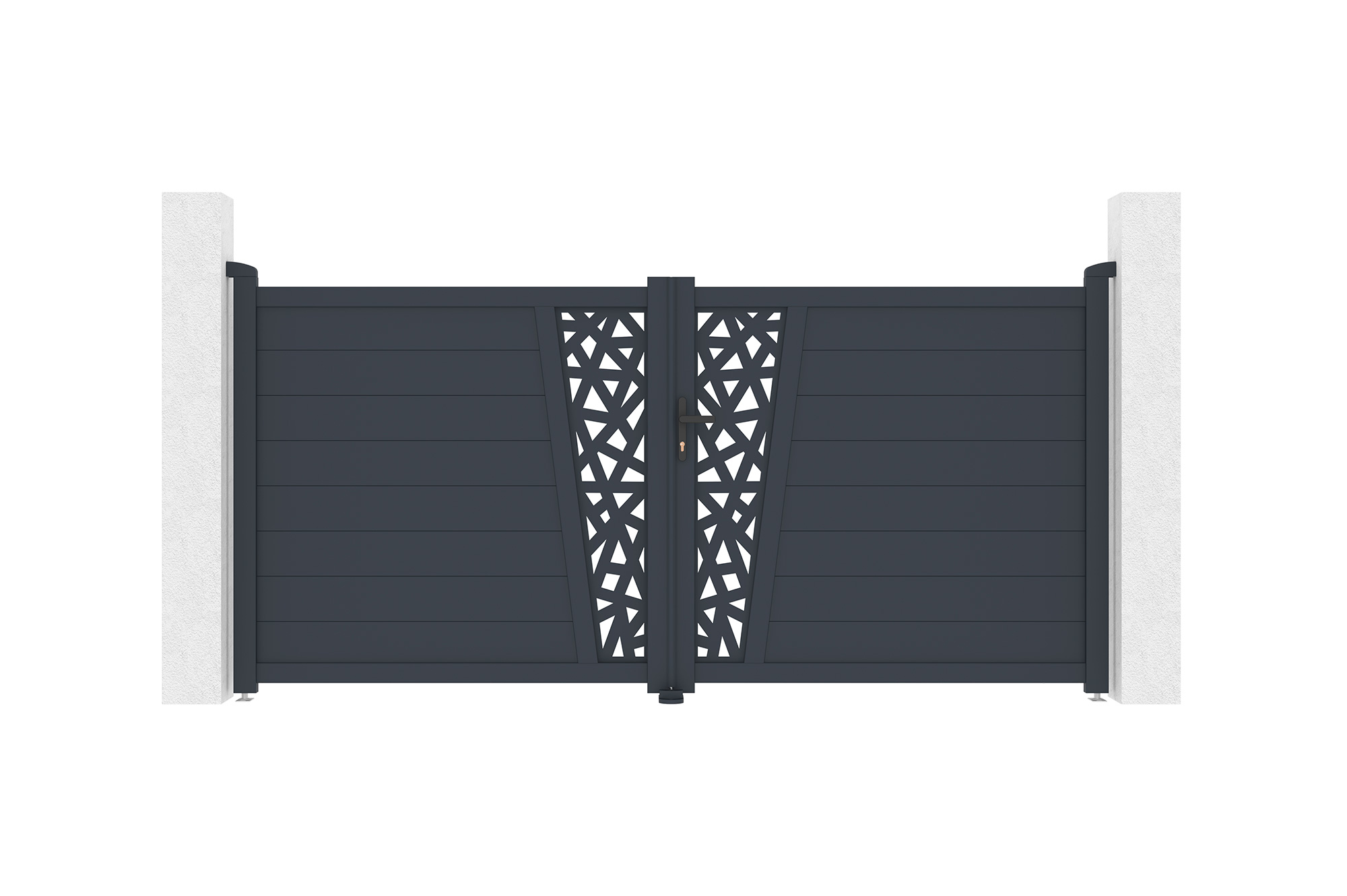 Portão de batente 3m CERVINA RUIVO H.140cm alumínio cinza 2