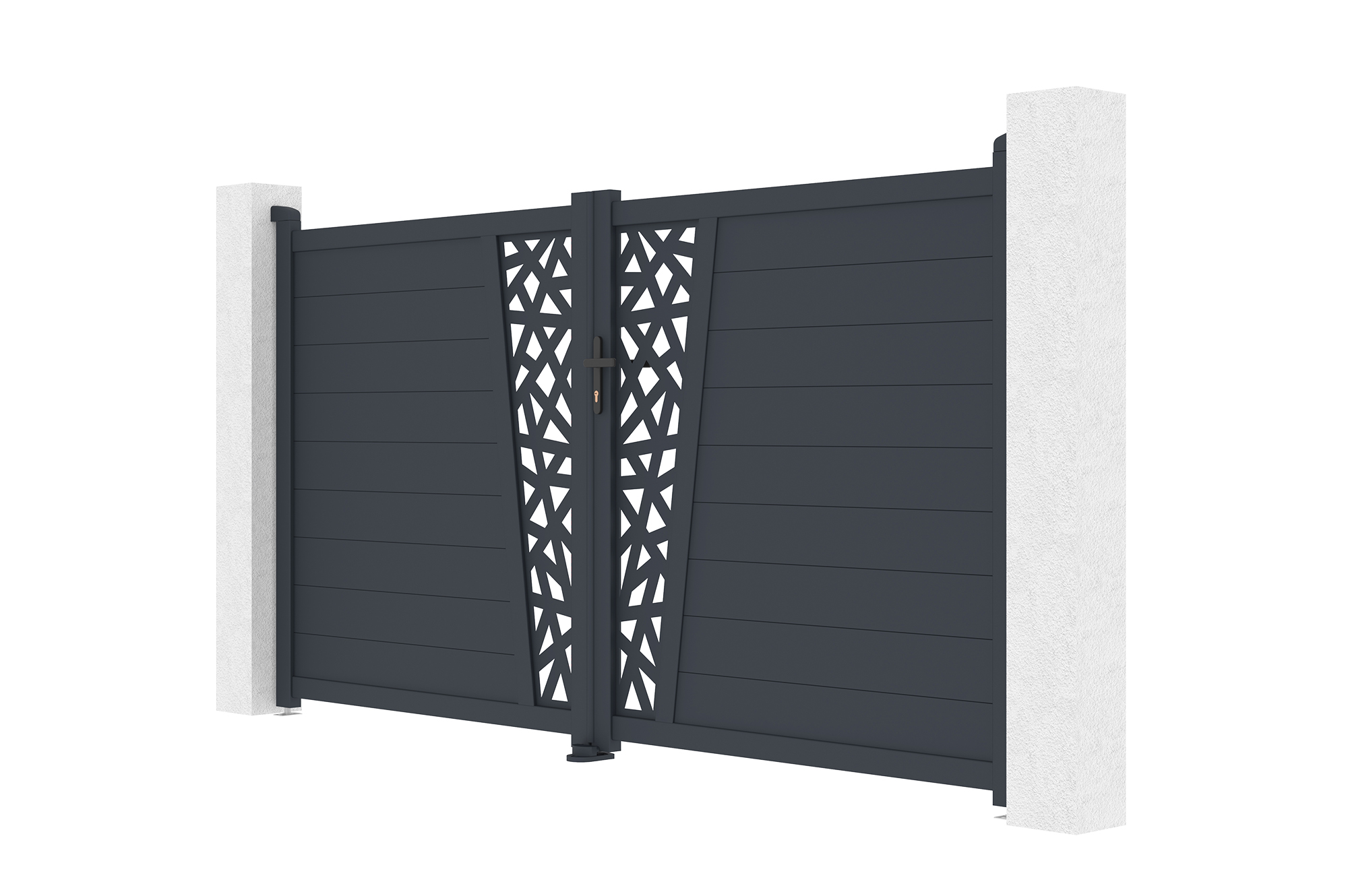 Brama skrzydłowa 3m CERVINA RUIVO wys. 160cm szara aluminiowa 4