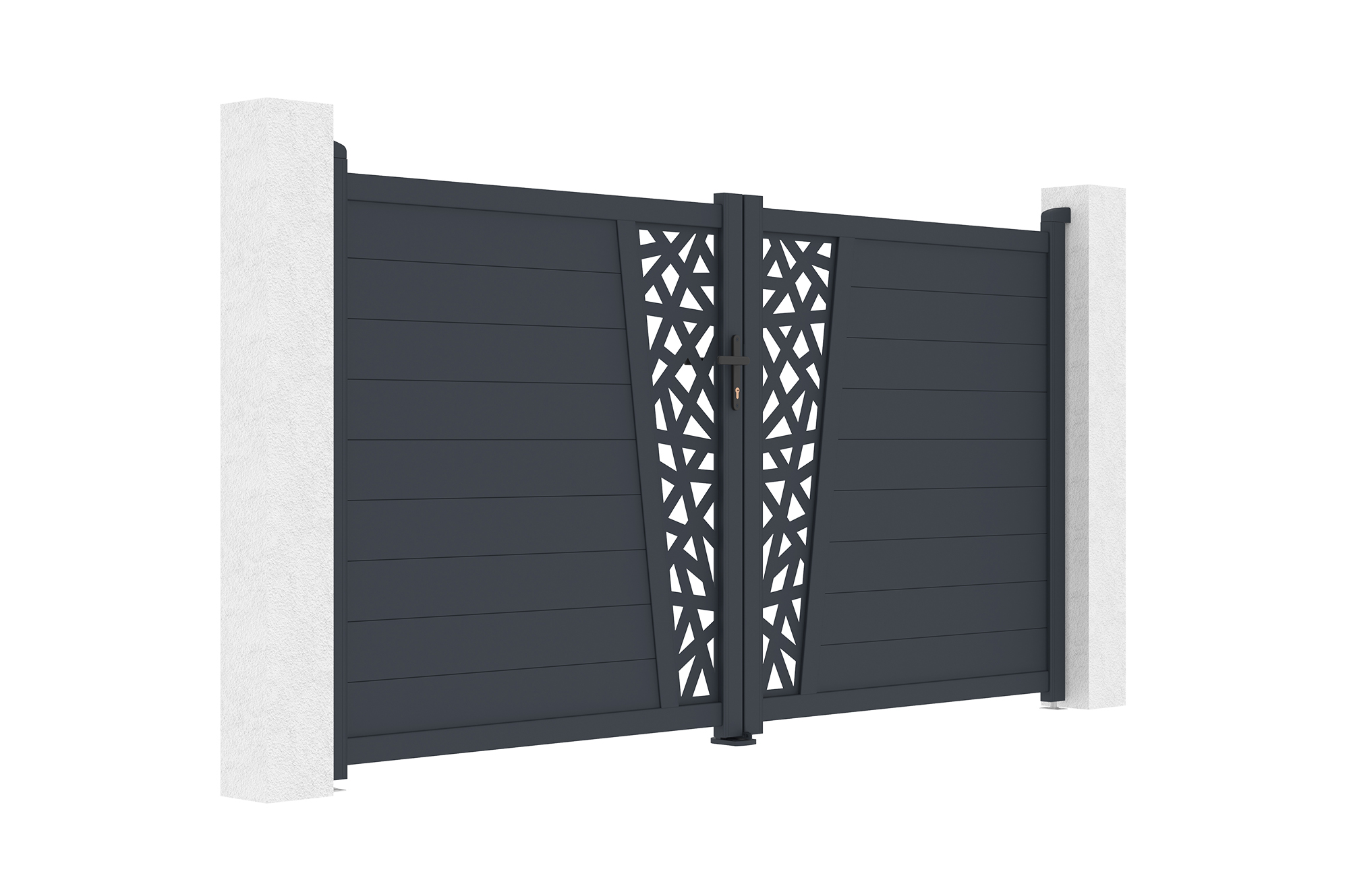 Brama skrzydłowa 3m CERVINA RUIVO wys. 160cm szara aluminiowa 7