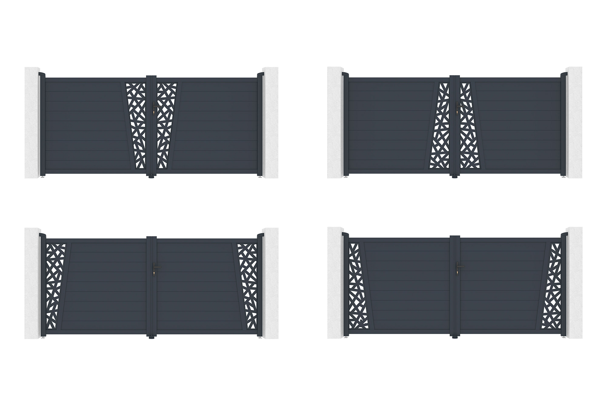 Brama skrzydłowa 3m CERVINA RUIVO wys. 160cm szara aluminiowa 6