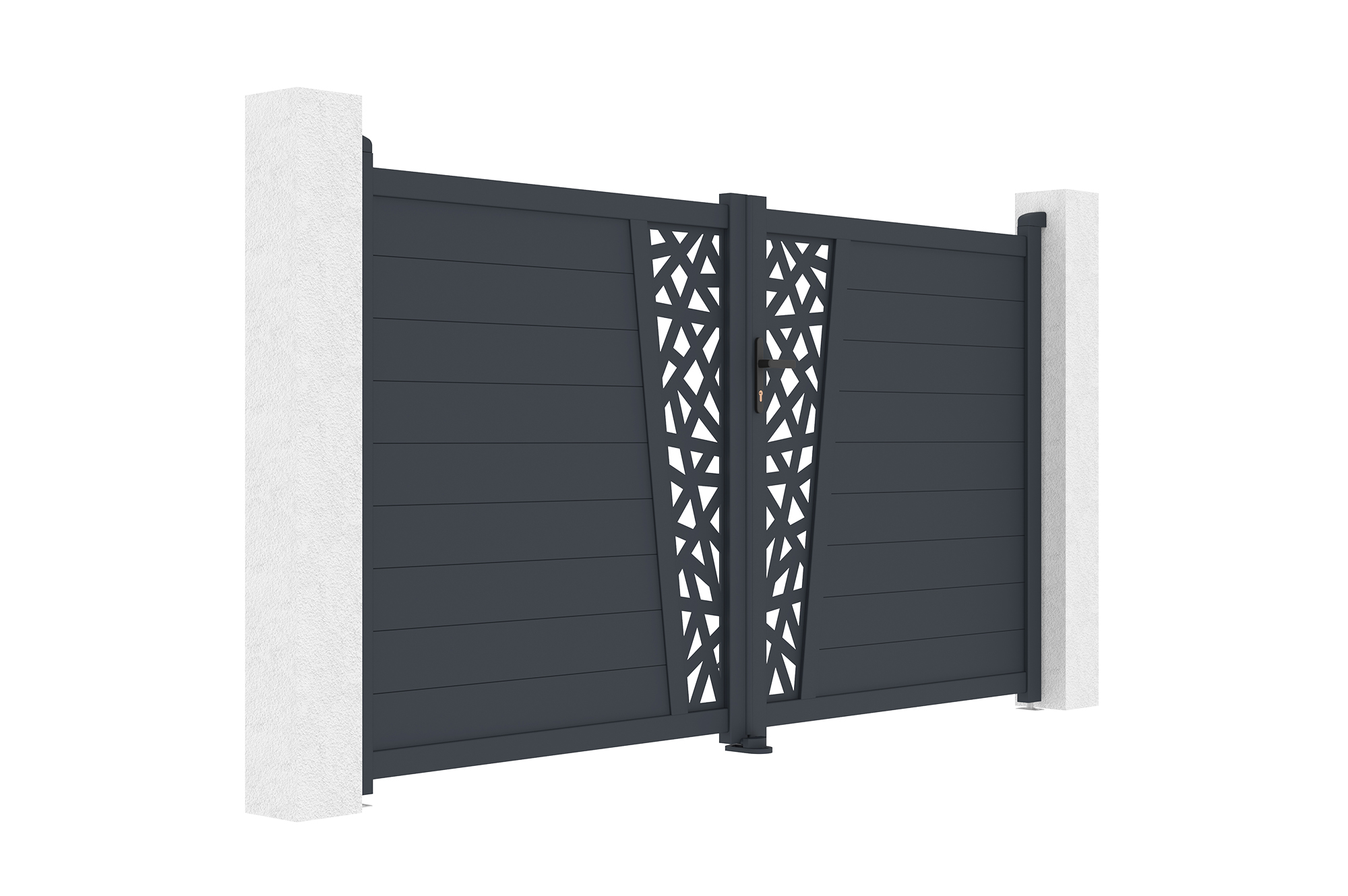 Brama skrzydłowa 3m CERVINA RUIVO wys. 160cm szara aluminiowa 3