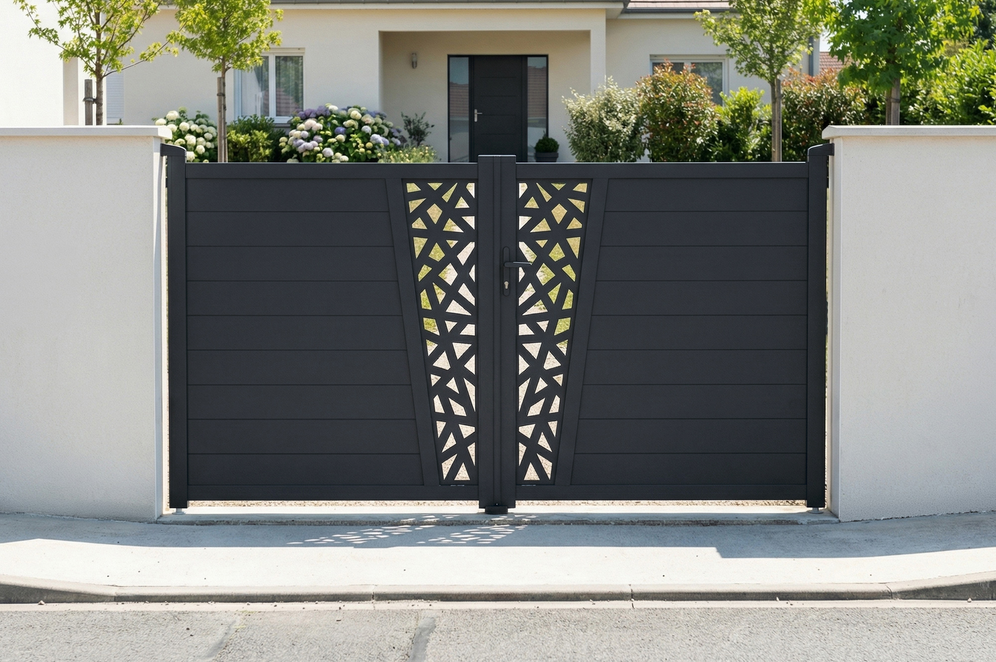 Brama skrzydłowa 3m CERVINA RUIVO wys. 160cm szara aluminiowa 1