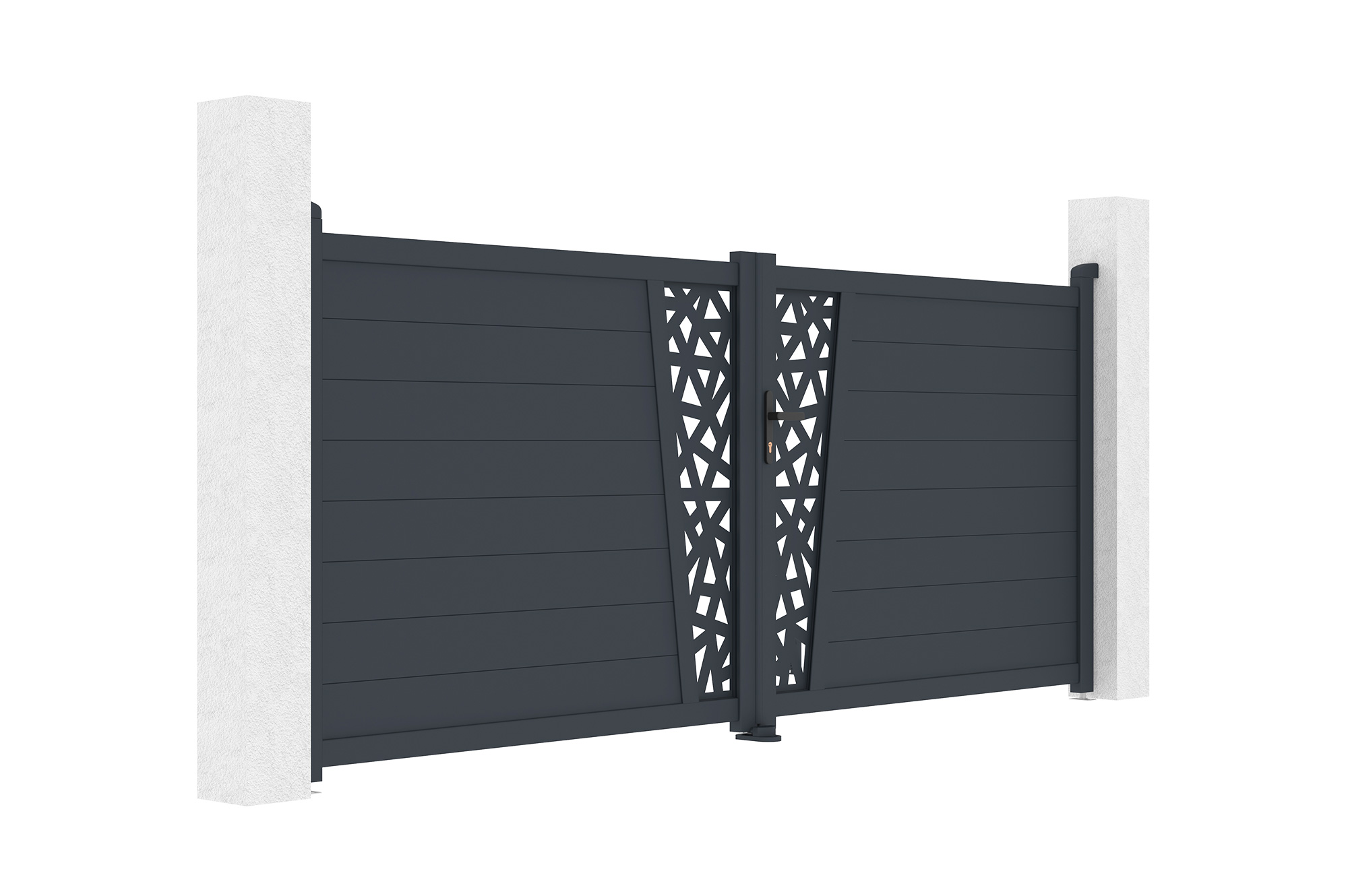 Krídlová brána 3,5 m CERVINA RUIVO V. 140 cm sivý hliník 3