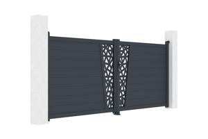 Cancello a battente 3,5 m CERVINA RUIVO H.140cm alluminio grigio 3
