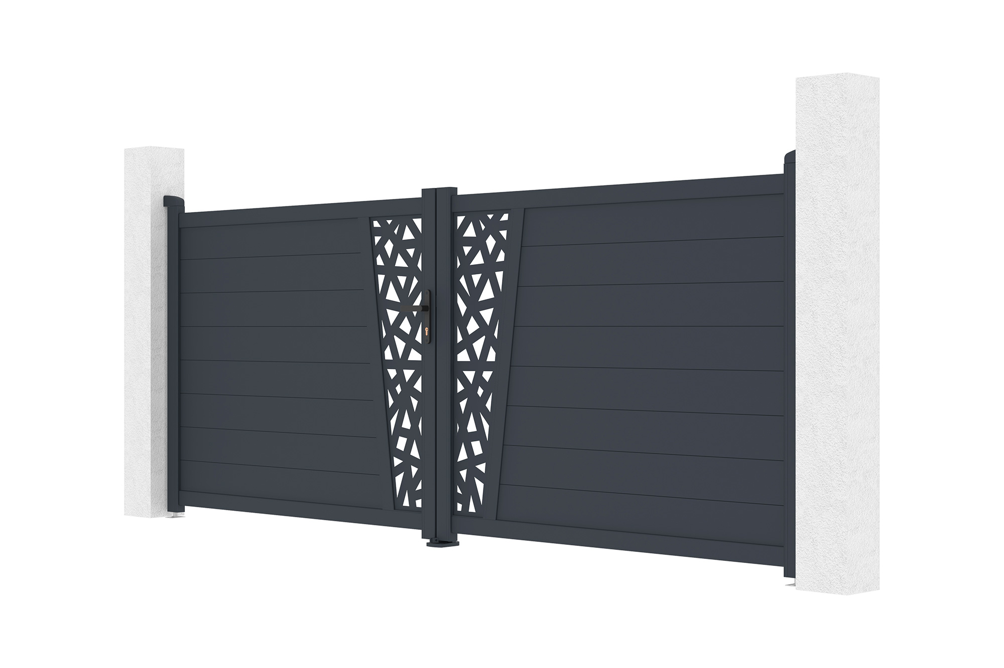 Krídlová brána 3,5 m CERVINA RUIVO V. 140 cm sivý hliník 9