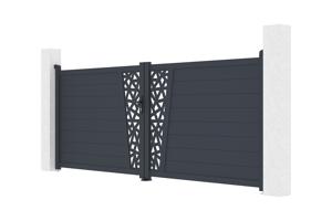 Cancello a battente 3,5 m CERVINA RUIVO H.140cm alluminio grigio 9