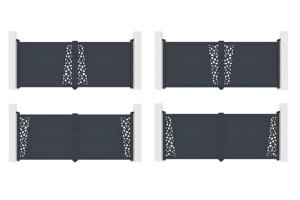 Cancello a battente 3,5 m CERVINA RUIVO H.140cm alluminio grigio 6