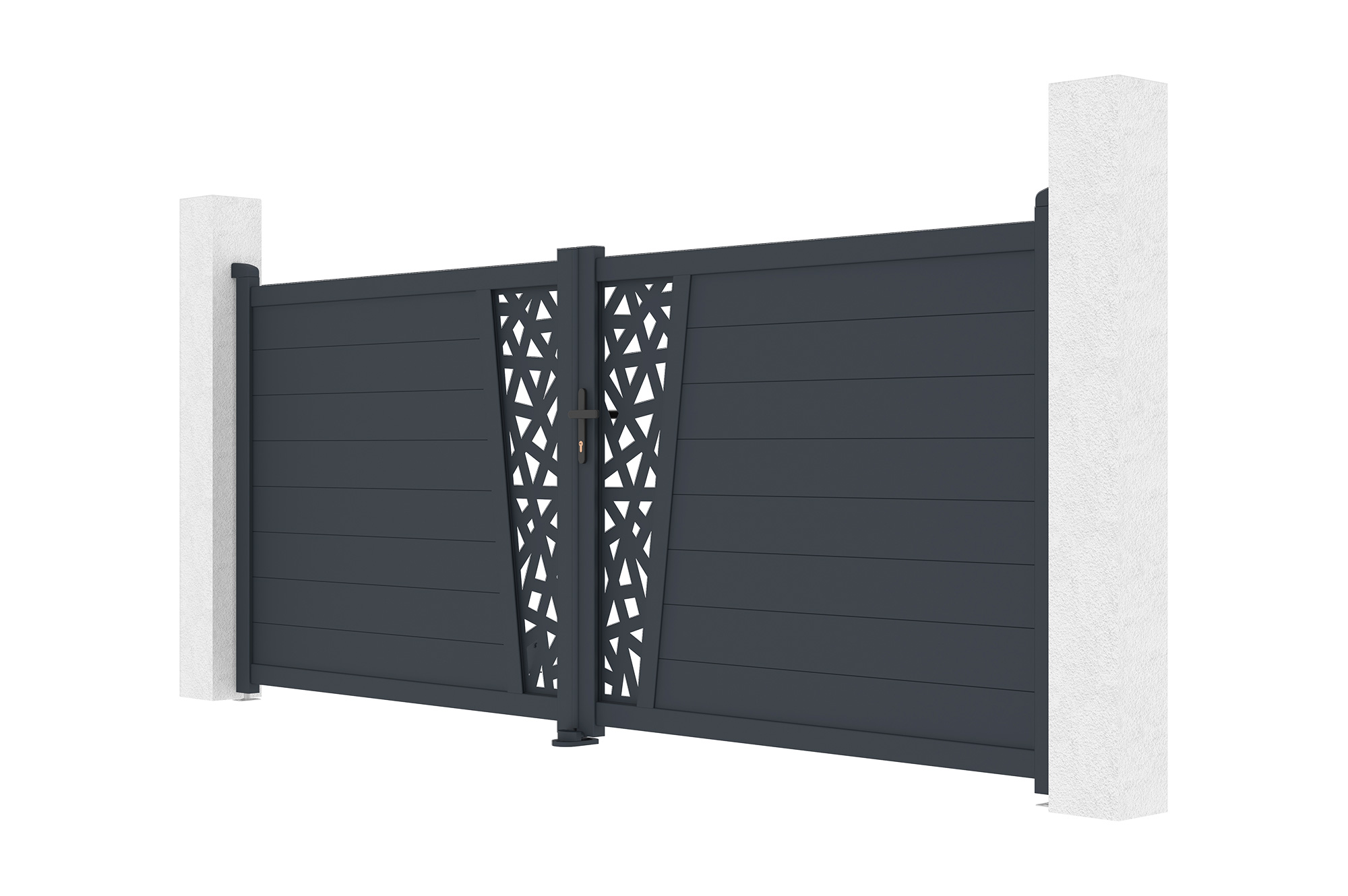 Krídlová brána 3,5 m CERVINA RUIVO V. 140 cm sivý hliník 4