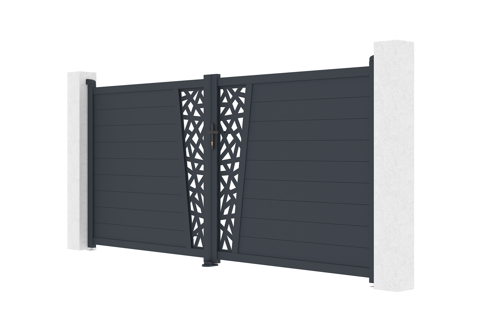 Swing gate 3.5m CERVINA RUIVO H.160cm gray aluminum 4