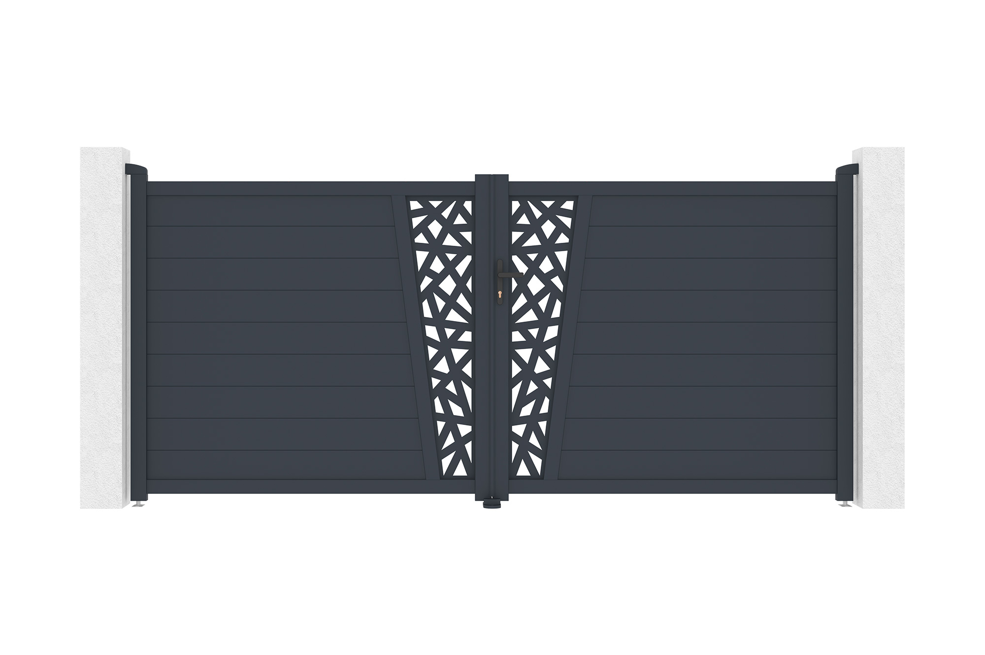 Swing gate 3.5m CERVINA RUIVO H.160cm gray aluminum 2