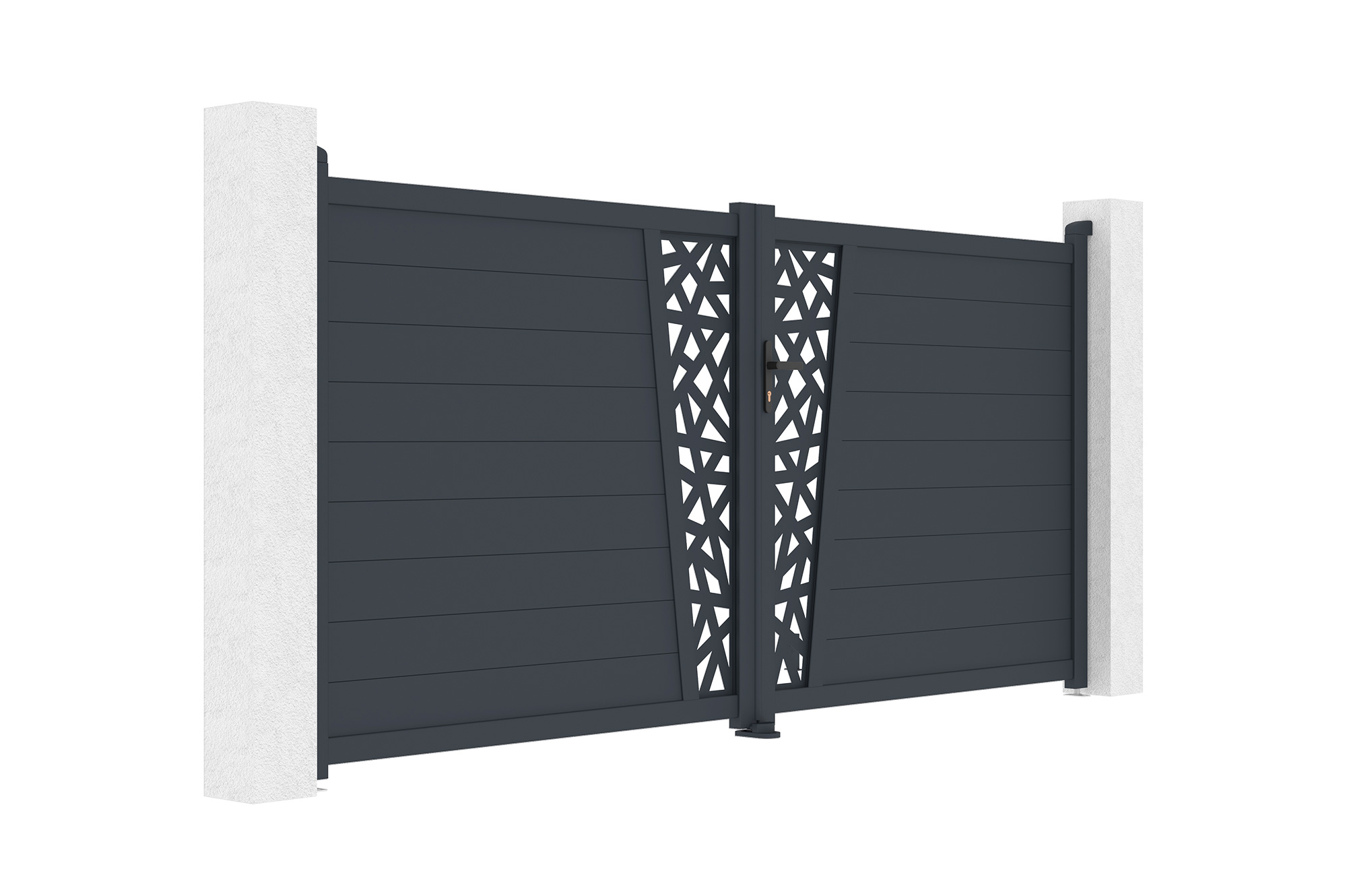 Swing gate 3.5m CERVINA RUIVO H.160cm gray aluminum 3