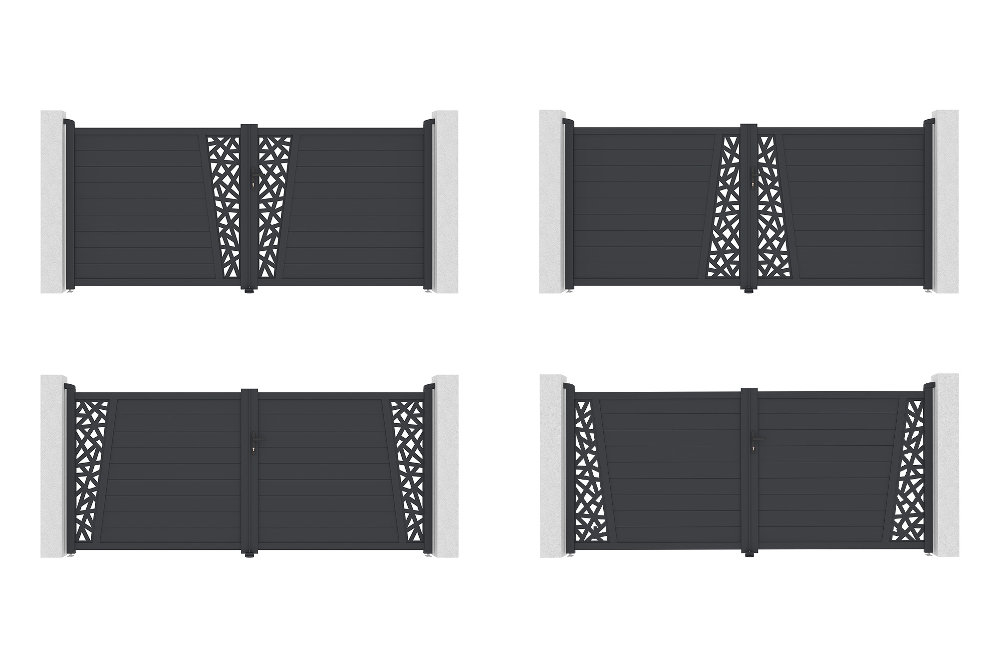 Swing gate 3.5m CERVINA RUIVO H.160cm gray aluminum 6