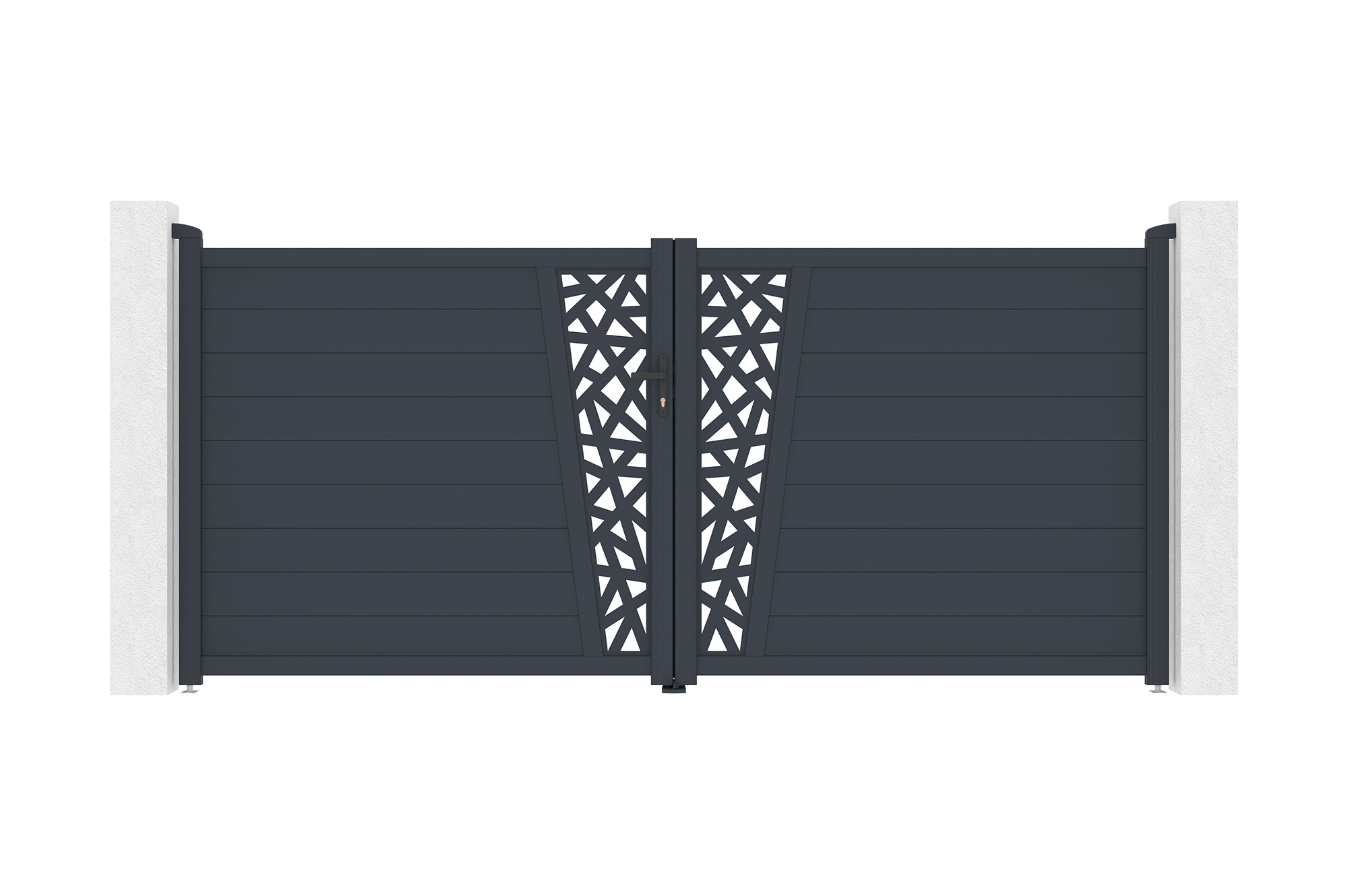 Swing gate 3.5m CERVINA RUIVO H.160cm gray aluminum 7