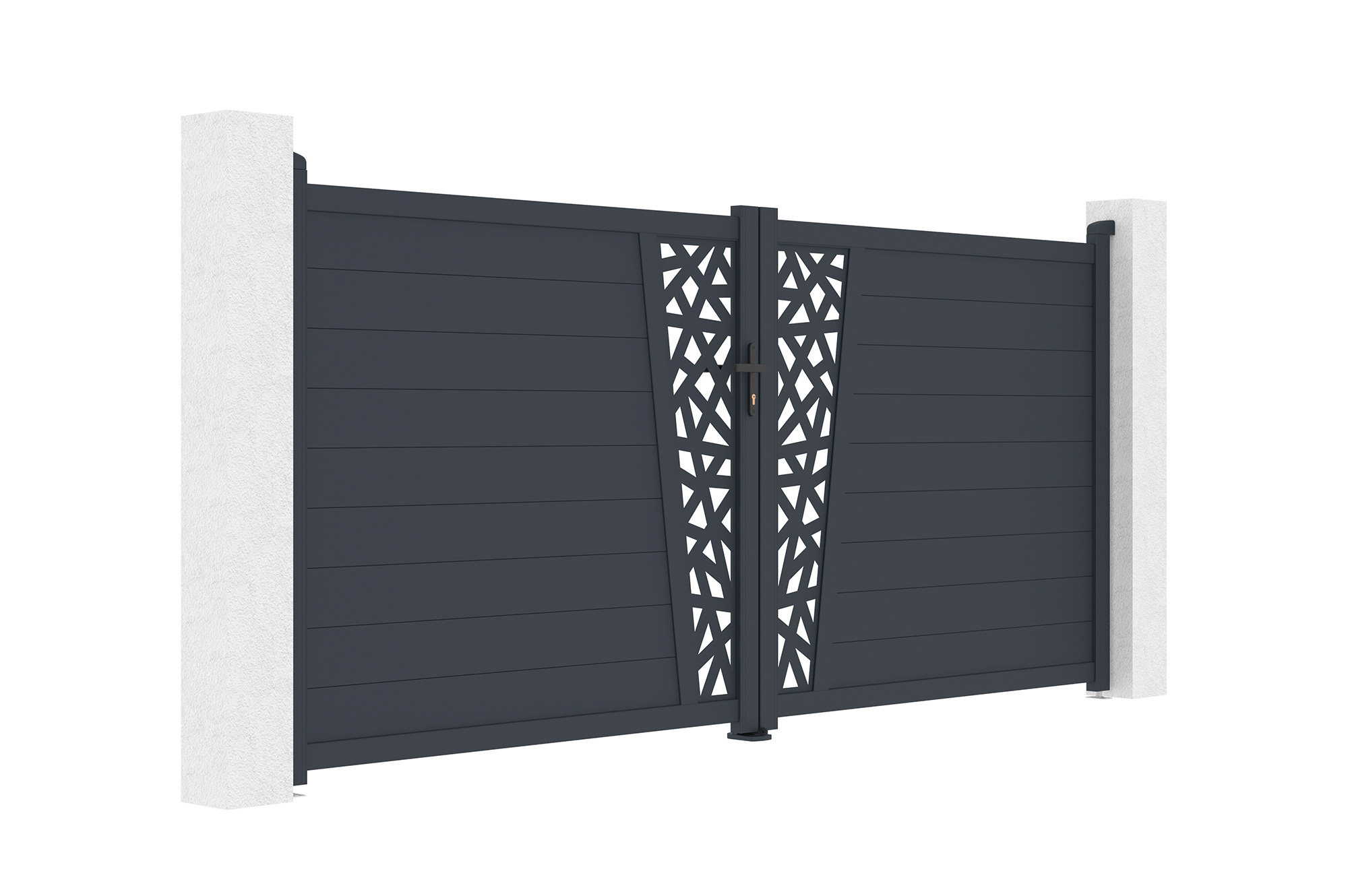 Swing gate 3.5m CERVINA RUIVO H.160cm gray aluminum 8