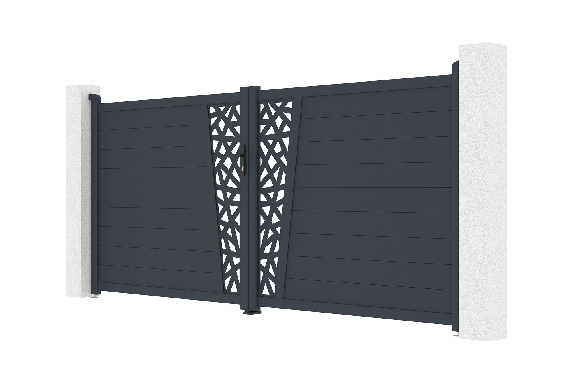 Swing gate 3.5m CERVINA RUIVO H.160cm gray aluminum 9