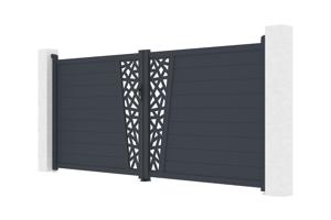 Svänggrind 3,5m CERVINA RUIVO H.160cm grå aluminium 9