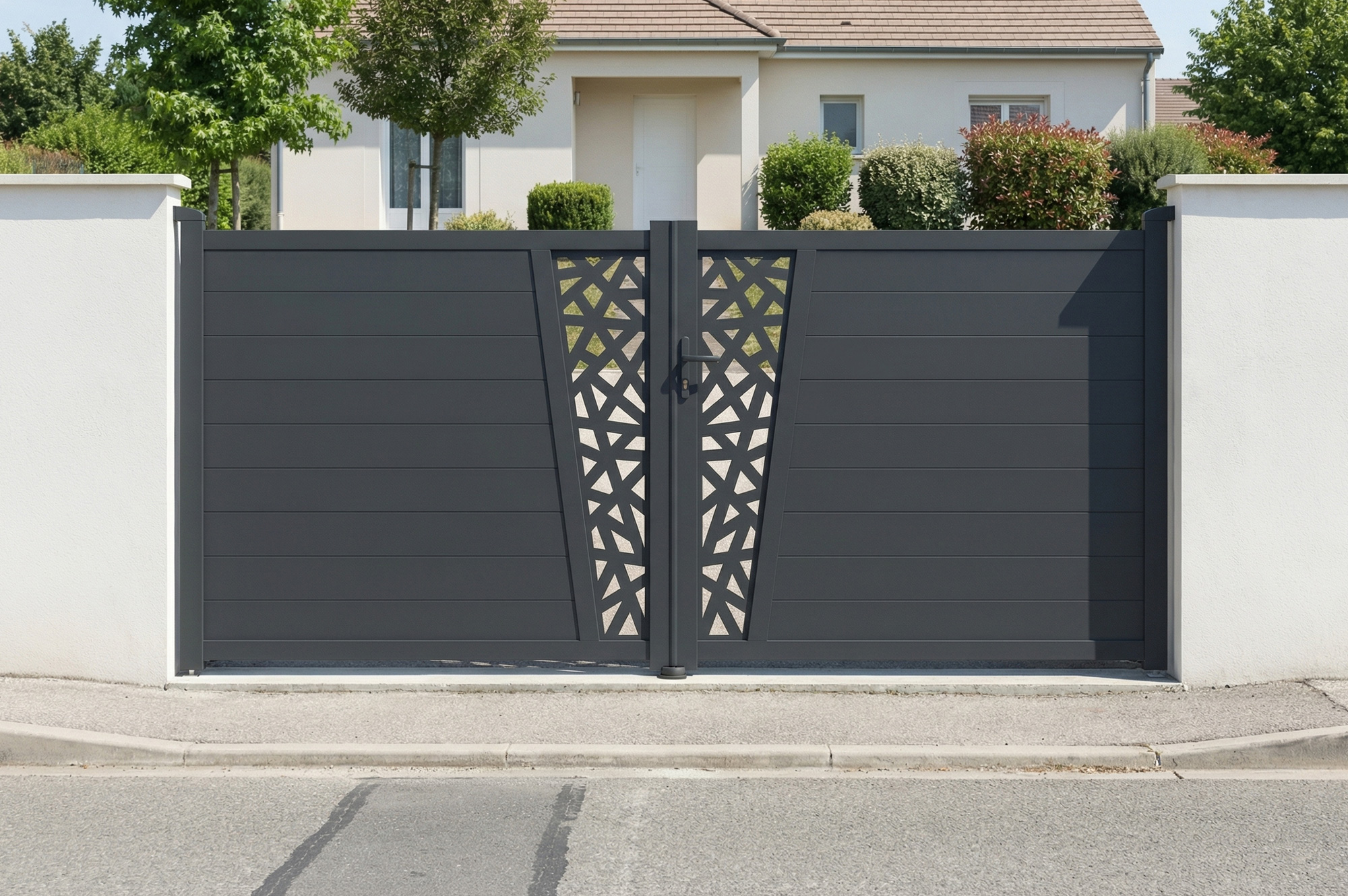 Swing gate 3.5m CERVINA RUIVO H.160cm gray aluminum 1