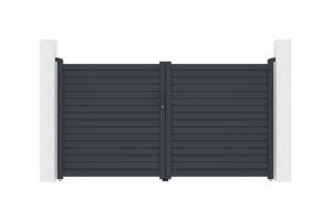 CALANCIA 3 m H. 160 cm Schwingtor, graues Aluminium 6