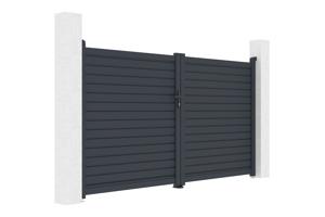 CALANCIA 3 m H. 160 cm Schwingtor, graues Aluminium 8
