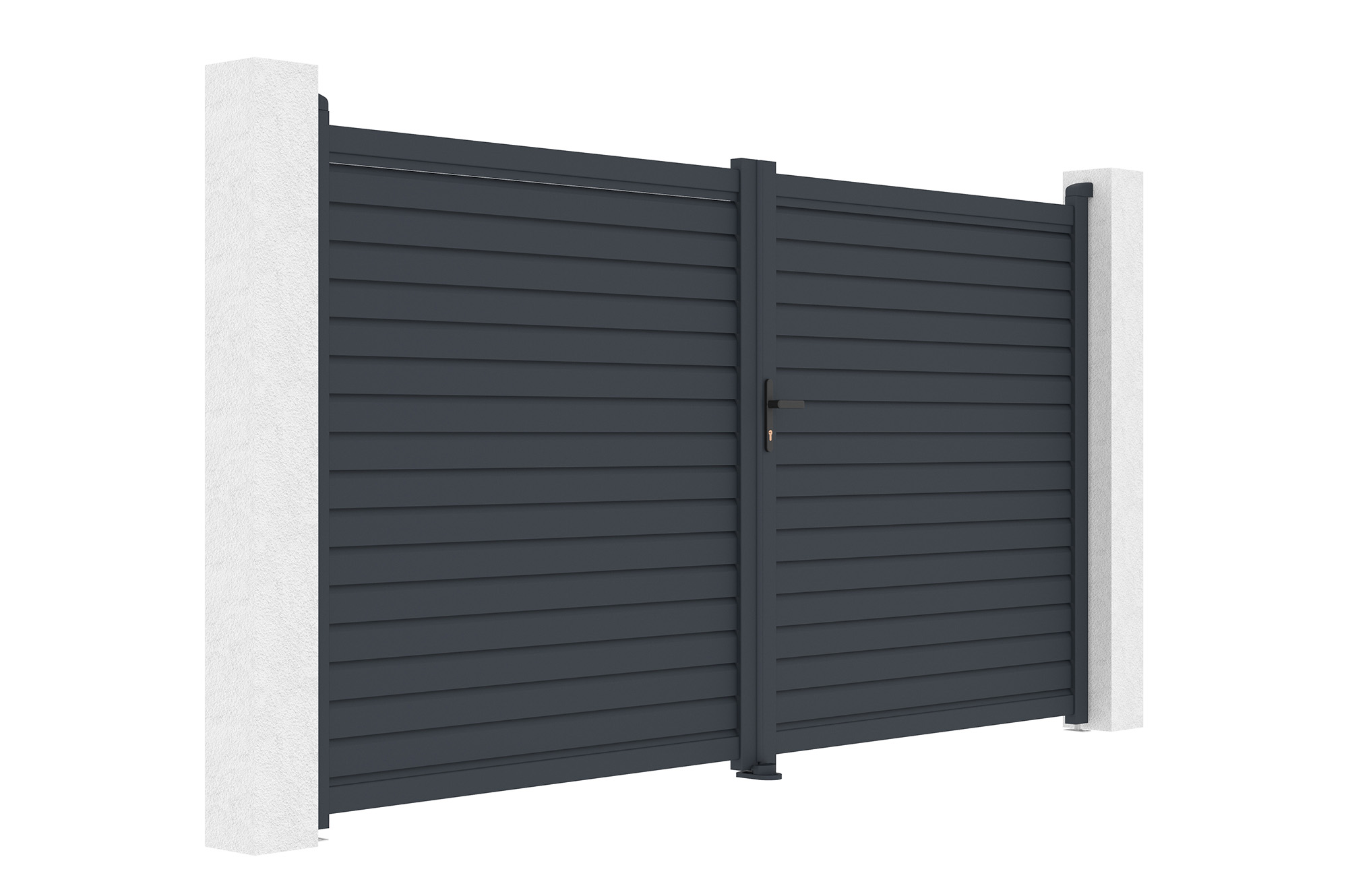 CALANCIA 3.5m H.180cm swing gate, grey aluminum 3