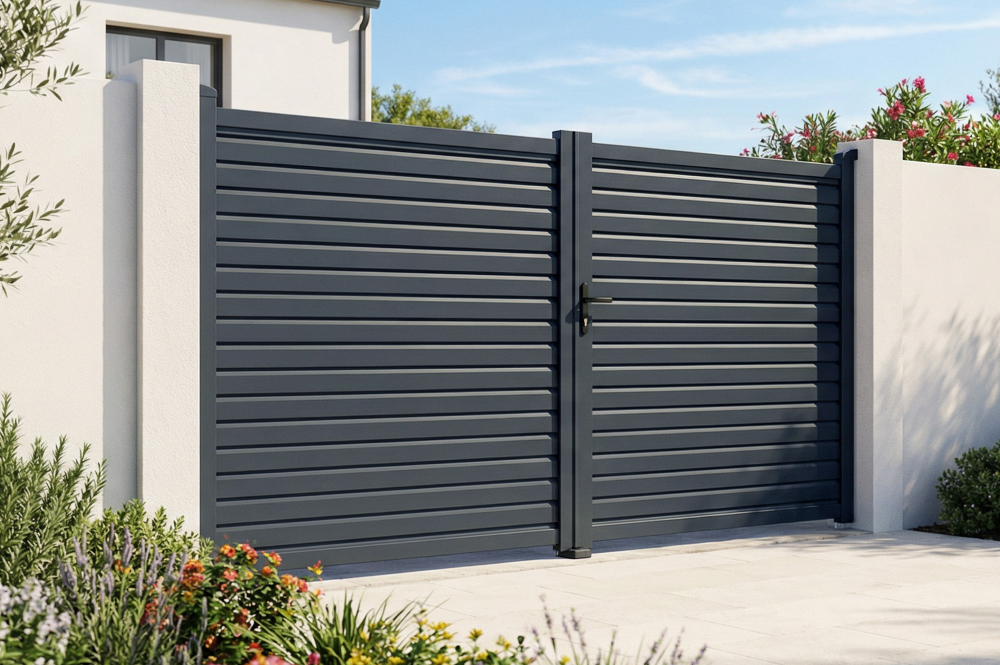 CALANCIA 3.5m H.180cm swing gate, grey aluminum 7