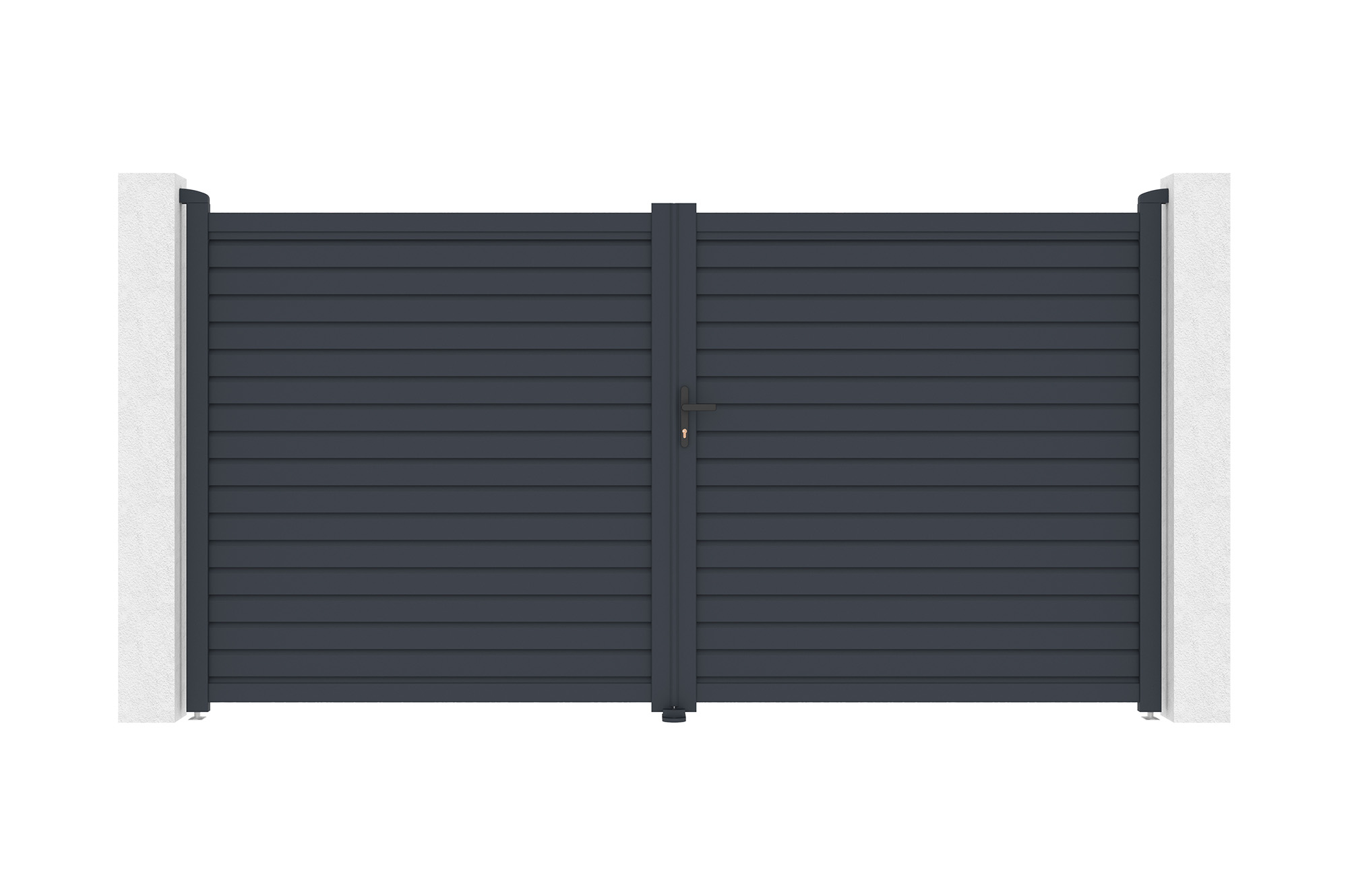 CALANCIA 3.5m H.180cm swing gate, grey aluminum 1