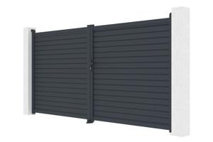 Cancello a battente CALANCIA 4m H.180cm, alluminio grigio 4