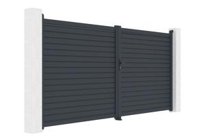 Cancello a battente CALANCIA 4m H.180cm, alluminio grigio 3