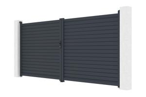 Cancello a battente CALANCIA 4m H.180cm, alluminio grigio 9