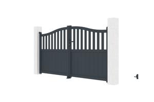 3m MEIJE swing gate, 160cm high, grey aluminum 5
