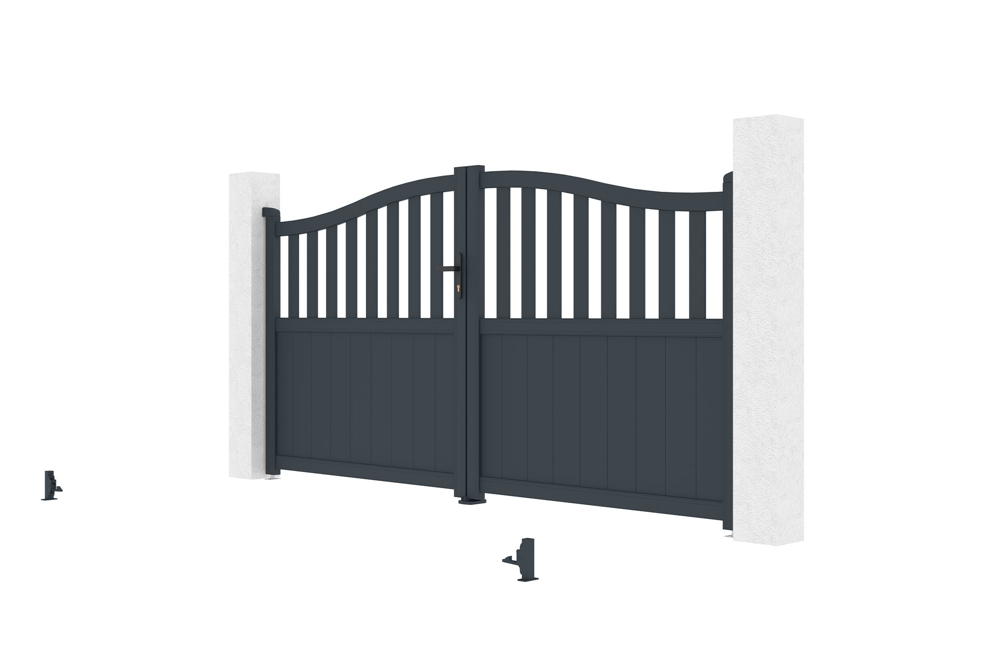 3 m MEIJE veramie vārti, 160 cm augsti, pelēks alumīnijs 8