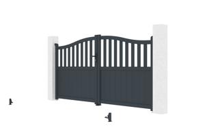 3m MEIJE swing gate, 160cm high, grey aluminum 8