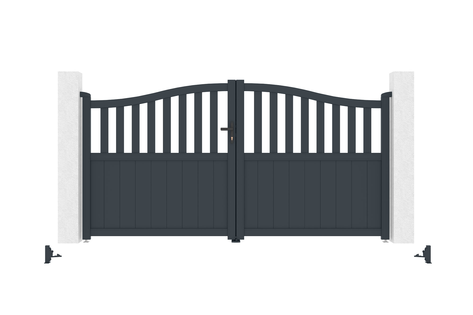 3 m MEIJE veramie vārti, 160 cm augsti, pelēks alumīnijs 6