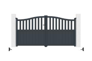 3m MEIJE swing gate, 160cm high, grey aluminum 6
