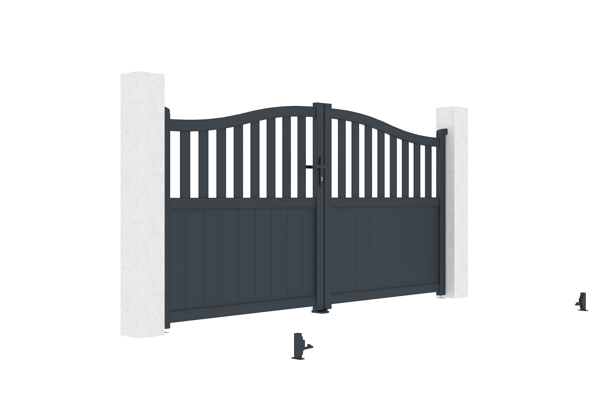 3 m MEIJE veramie vārti, 160 cm augsti, pelēks alumīnijs 7