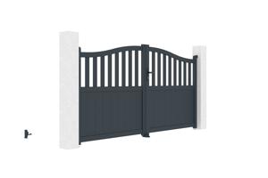 3m MEIJE swing gate, 160cm high, grey aluminum 4