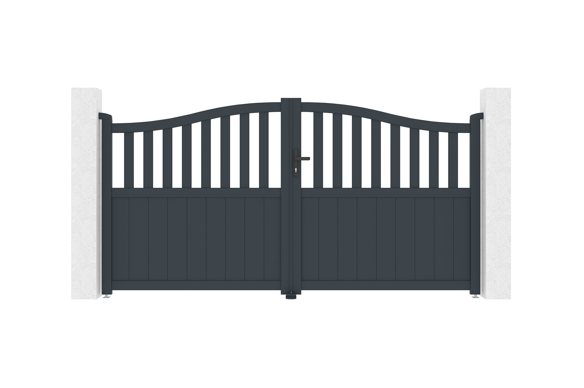 3 m MEIJE veramie vārti, 160 cm augsti, pelēks alumīnijs 2