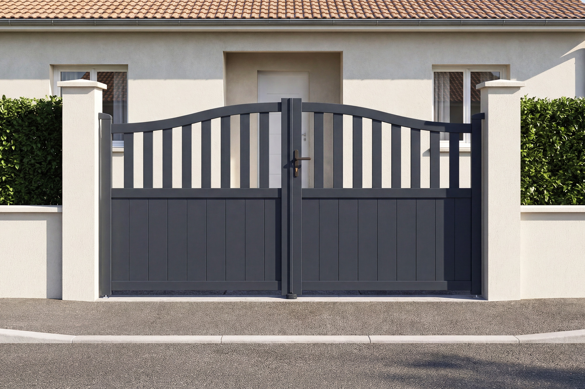3 m MEIJE veramie vārti, 160 cm augsti, pelēks alumīnijs 1