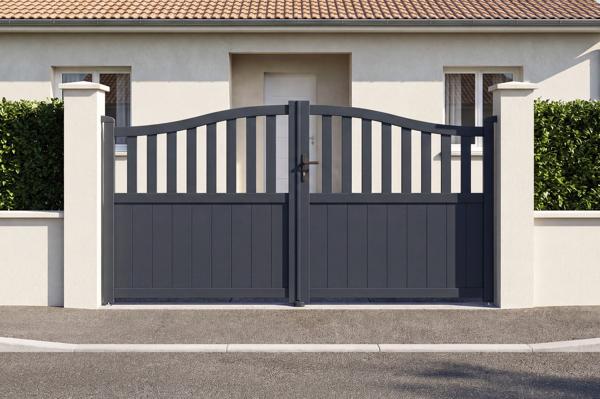 3m MEIJE lengőkapu, 160cm magas, szürke alumínium main image