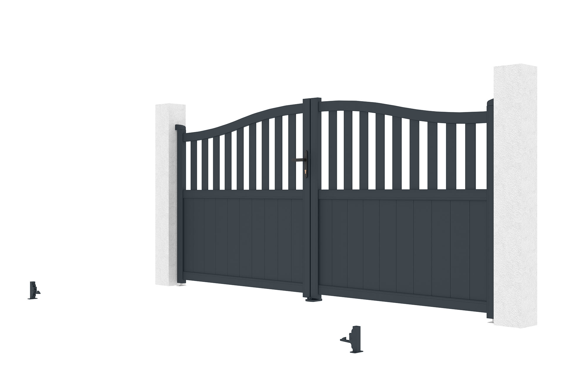 3,4 m-es MEIJE lengőkapu, 160 cm magas, szürke alumínium 8