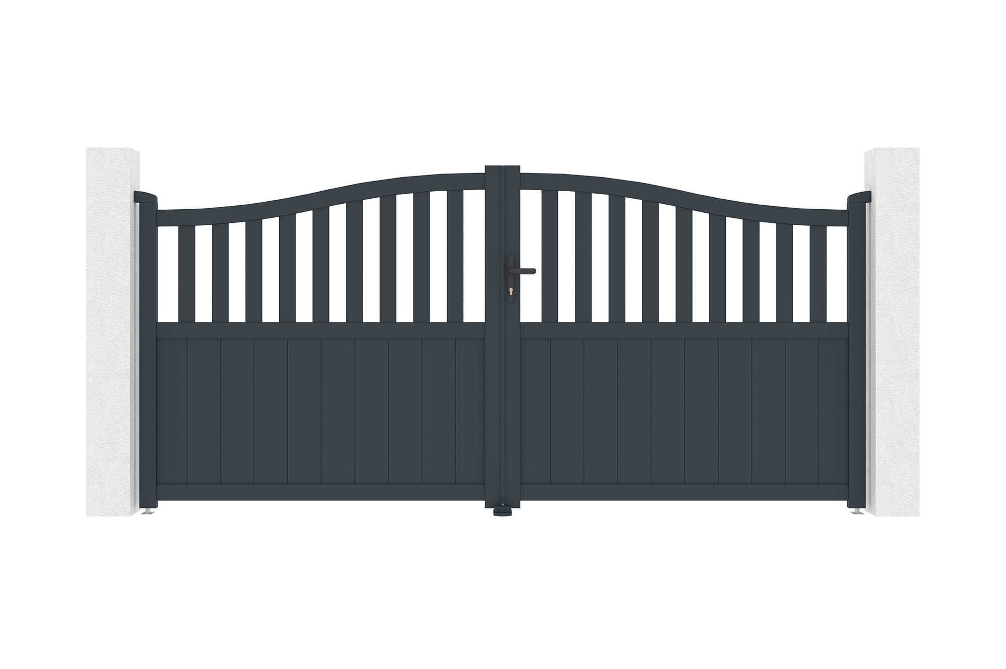 3,4 m-es MEIJE lengőkapu, 160 cm magas, szürke alumínium 2