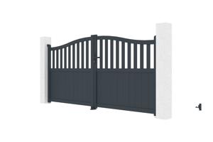 3.4m MEIJE swing gate, 160cm high, grey aluminum 5