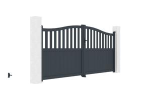3.4m MEIJE swing gate, 160cm high, grey aluminum 4