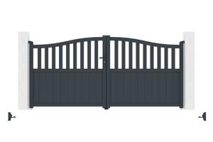 3.4m MEIJE swing gate, 160cm high, grey aluminum 6