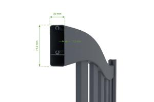 3.4m MEIJE swing gate, 160cm high, grey aluminum 9