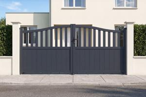 3,4 m MEIJE svänggrind, 160 cm hög, grå aluminium main image