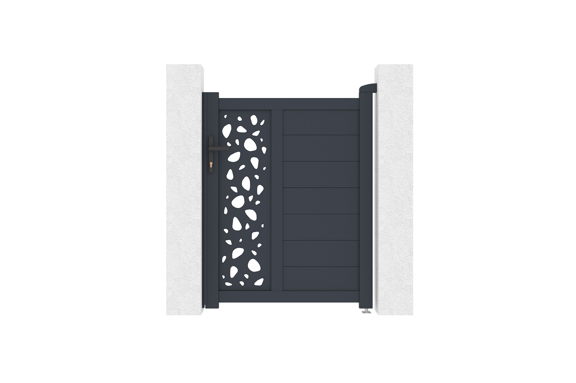 3.5m SUNNY swing gate, 120cm high, grey + 1m SUNNY grey aluminum pedestrian gate, 120cm high 21