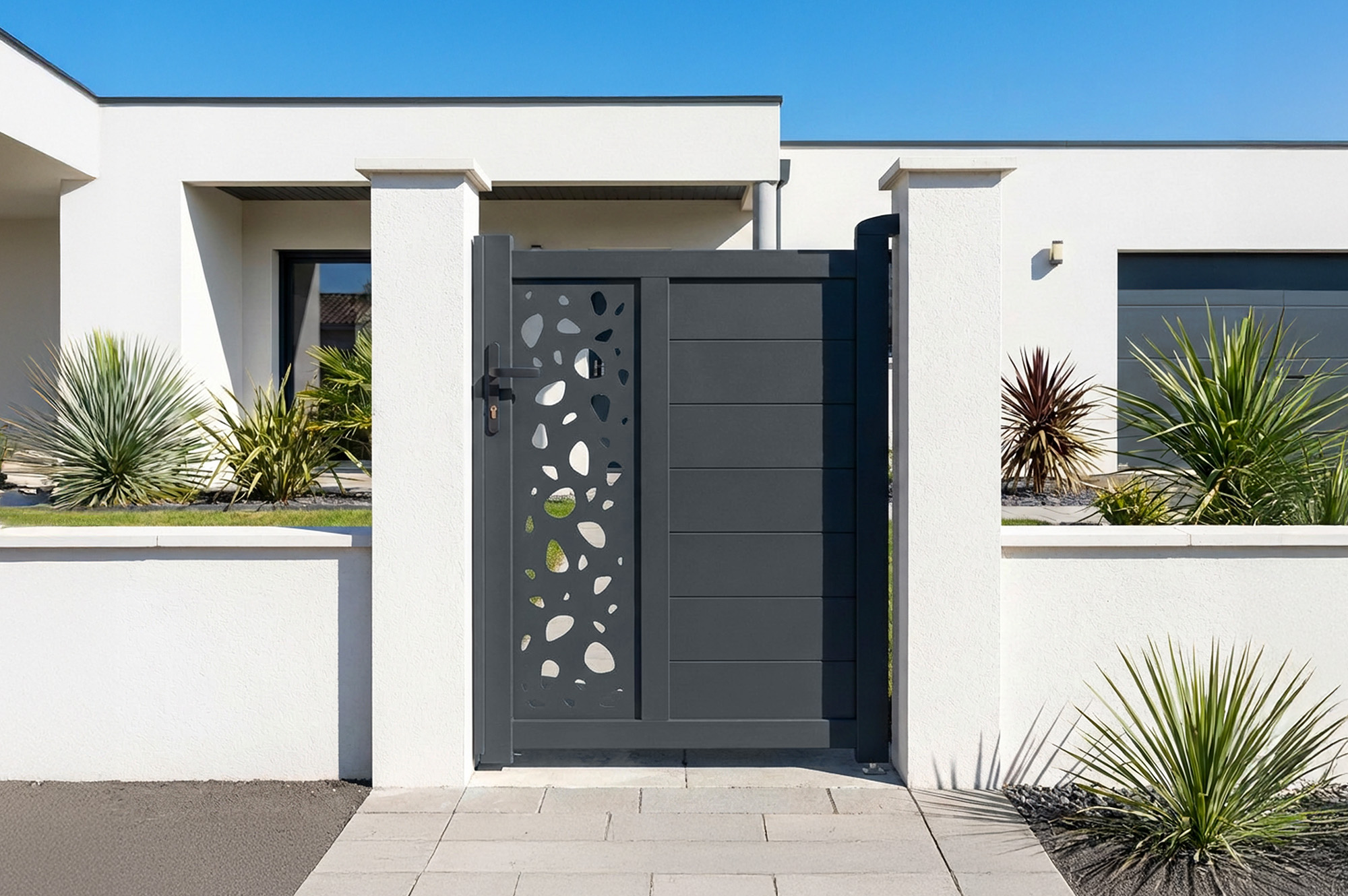 Cancello in alluminio grigio 1m SUNNY H.120cm 1